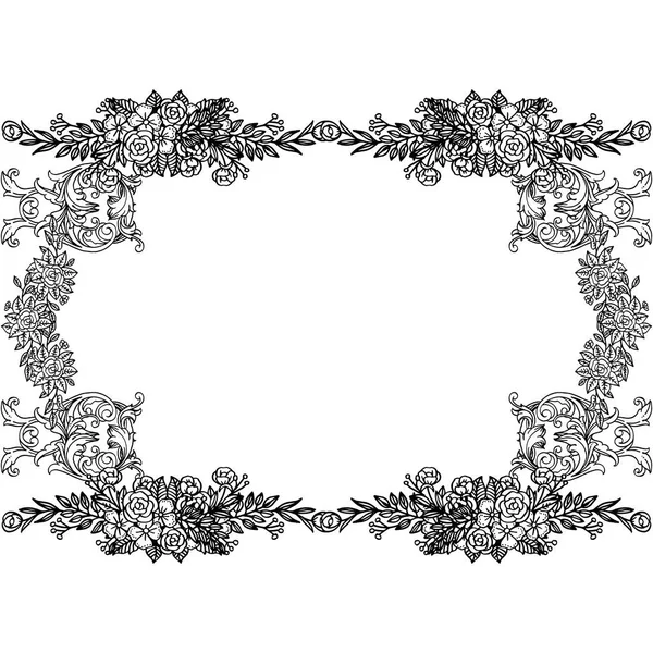 Çiçek çerçeveli vektör illüstrasyon tasarım süs
