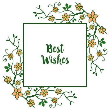 Vektör illüstrasyon turuncu çelenk çerçeveleri en iyi dilekiçin beyaz arka plan üzerinde izole