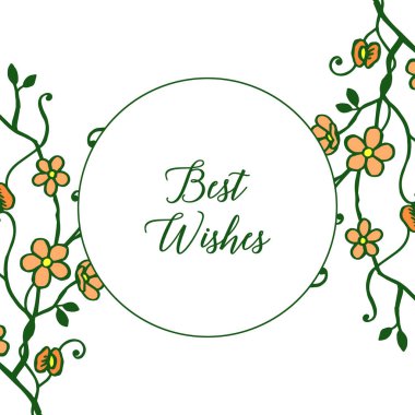 Vektör illüstrasyon turuncu çelenk çerçeveleri en iyi dilekiçin beyaz arka plan üzerinde izole