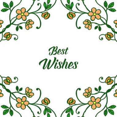 Mektup en iyi dilekler için çelenk çerçeve Vektör illüstrasyon kalabalık