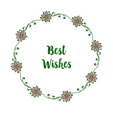 Vektör illüstrasyon tasarım beyaz zemin üzerinde izole çiçek çerçeve ile en iyi dilek
