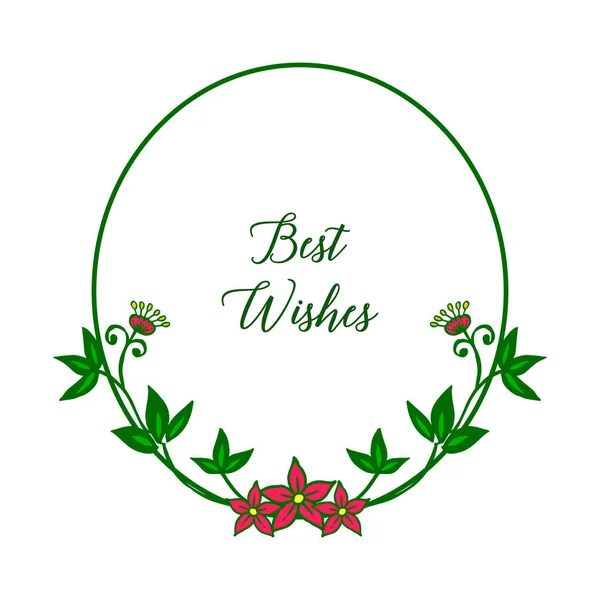 Vector illustration decor best wishes with illustration various ornate of red wreath frames