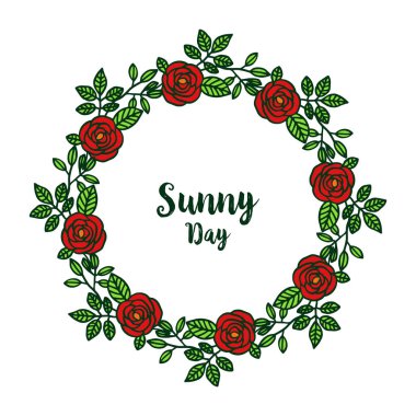 Çiçek çiçek çerçeve ile Vektör illüstrasyon davetiye kartı güneşli bir gün