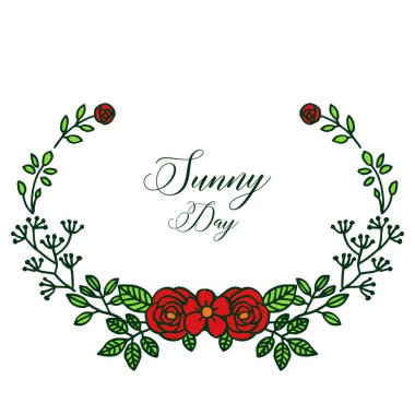 Çiçek çiçek çerçeve ile Vektör illüstrasyon davetiye kartı güneşli bir gün