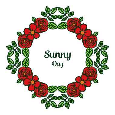 Dekorasyon güneşli gün vektör illüstrasyon tasarım çelenk çerçeve