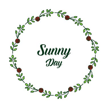 Dekorasyon güneşli gün vektör illüstrasyon tasarım çelenk çerçeve