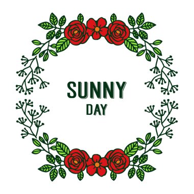 Vektör illüstrasyon güneşli gün çizim ile güzel çiçek çerçeve