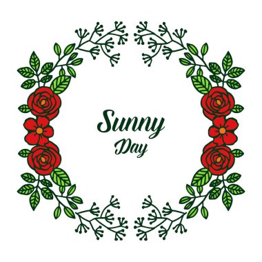 Vektör illüstrasyon güneşli gün çizim ile güzel çiçek çerçeve