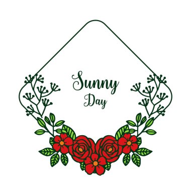 Vektör illüstrasyon güneşli gün çizim ile güzel çiçek çerçeve