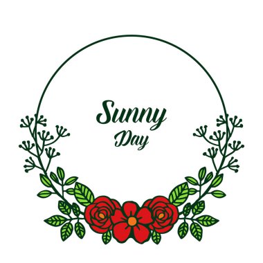 Vektör illüstrasyon güneşli gün çizim ile güzel çiçek çerçeve