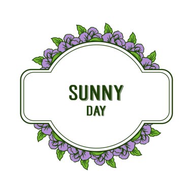 Çiçek çerçeve dekorasyonu ile Vektör illüstrasyon davetiye kartı güneşli bir gün