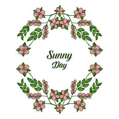 Tasarım güneşli gün için vektör illüstrasyon yaprak çiçek çerçeve