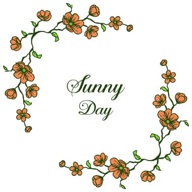 Vektör illüstrasyon güzel çelenk çerçevesi ile güneşli bir gün yazı