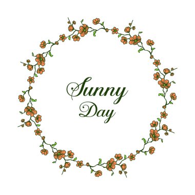 Vektör illüstrasyon güneşli gün çizmek için bahar çiçek çerçeve