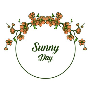 Vektör illüstrasyon çelenk çerçeve için güneşli gün yazma çeşitli yazma