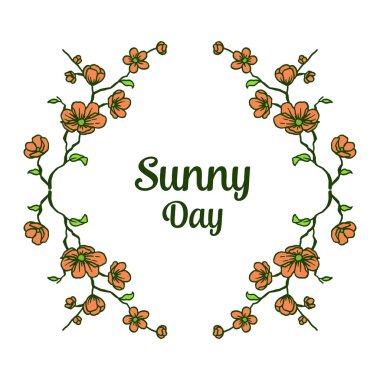 Davet güneşli gün için Vektör illüstrasyon bahar çiçek çerçeve