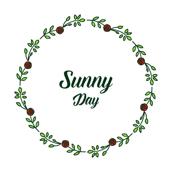 Dekorasyon güneşli gün vektör illüstrasyon tasarım çelenk çerçeve