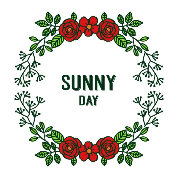 Vektör illüstrasyon güneşli gün çizim ile güzel çiçek çerçeve