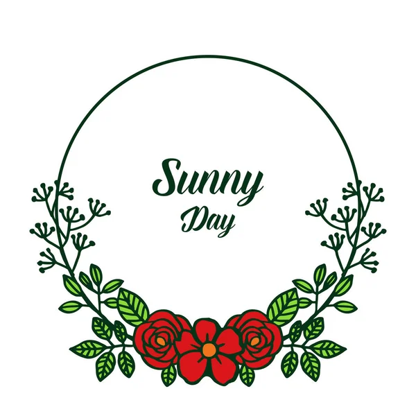 Vektör illüstrasyon güneşli gün çizim ile güzel çiçek çerçeve