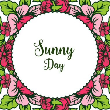 Çiçek çiçek çerçevesi ile Vektör illüstrasyon tasarım güneşli bir gün