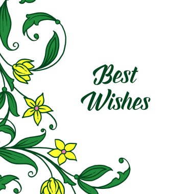 Vektör illüstrasyon mektup güzellik sarı çiçek çerçeve için en iyi dilek