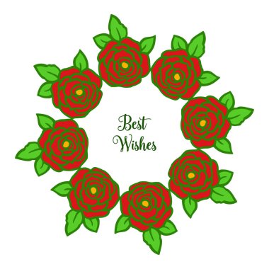Vektör illüstrasyon tasarım gül bouqet çerçeveler çiçek için en iyi dilek