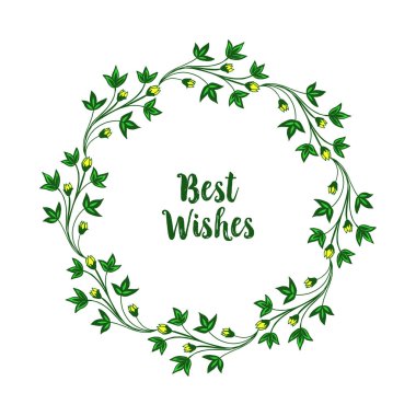 Vektör illüstrasyon en iyi dilek metin ile çeşitli doku yaprak çiçek çerçeve