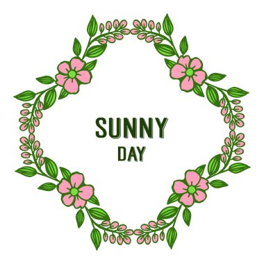 Vektör illüstrasyon süslü çiçek çerçevesi ile güneşli bir gün yazma