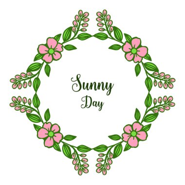 Vektör illüstrasyon çiçek çerçeve çizim için güneşli bir gün yazı