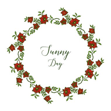 Vektör illüstrasyon davet güneşli gün için çeşitli çelenk çerçeve