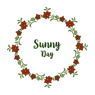 Vektör illüstrasyon davet güneşli gün için çeşitli çelenk çerçeve