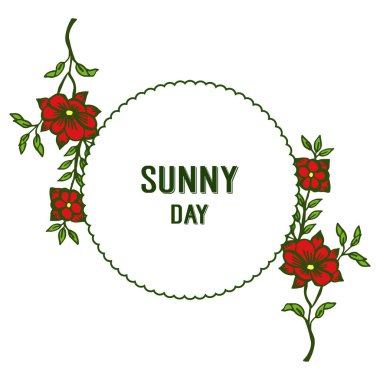 Vektör illüstrasyon davet güneşli gün için çeşitli çelenk çerçeve