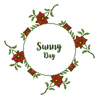 Vektör illüstrasyon davet güneşli gün için çeşitli çelenk çerçeve