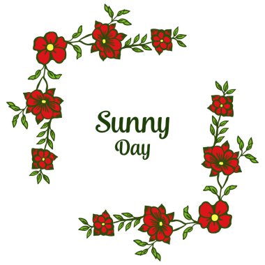 Süslü çiçek çerçeveli vektör illüstrasyon kırmızı çiçek çerçevesi