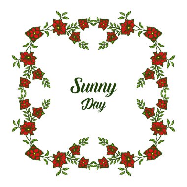 Vektör illüstrasyon tasarım çiçek çerçeve için güneşli gün yazma çeşitli