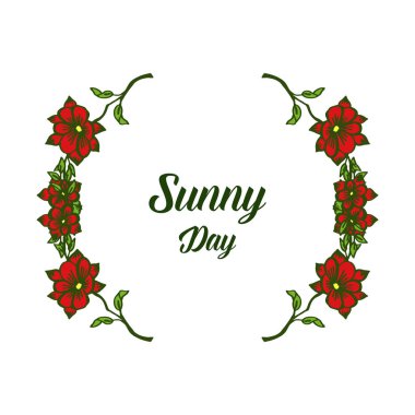 Dekorasyon güneşli gün vektör illüstrasyon çiçek çiçek çerçeve