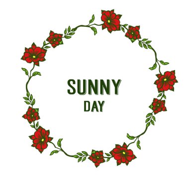 Dekorasyon güneşli gün vektör illüstrasyon çiçek çiçek çerçeve