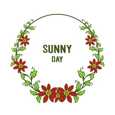 Vektör illüstrasyon güzel çelenk çerçeve ile güneşli gün süslü