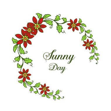 Vektör illüstrasyon güzel çelenk çerçeve ile güneşli gün süslü