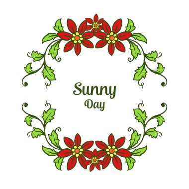 Vektör illüstrasyon güzel çelenk çerçeve ile güneşli gün süslü