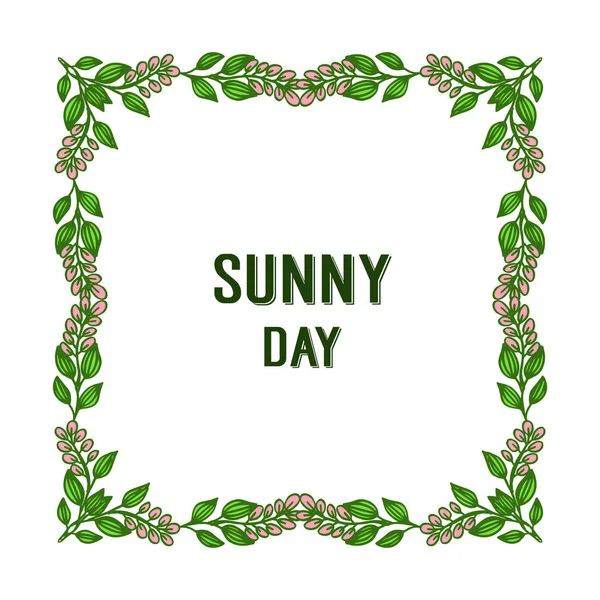 Vektör illüstrasyon yaprak çiçek çerçevesi ile güneşli gün süslü