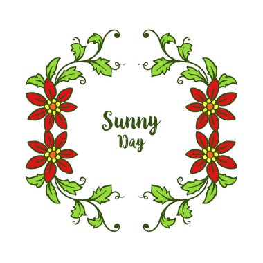 Vektör illüstrasyon güzel çelenk çerçeve ile güneşli gün süslü