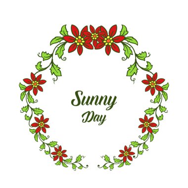 Vektör illüstrasyon güzel çelenk çerçeve ile güneşli gün süslü
