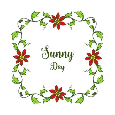 Dekorasyon güneşli gün için Vektör illüstrasyon güzel çelenk çerçeve