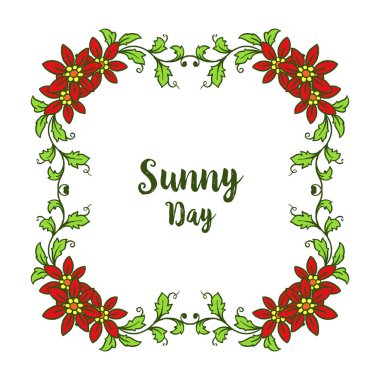 Dekorasyon güneşli gün için Vektör illüstrasyon güzel çelenk çerçeve
