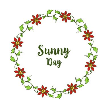 Vektör illüstrasyon tebrik kartı güneşli gün güzel çiçek çerçeve ile
