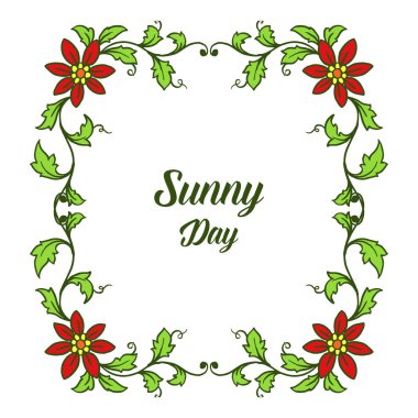 Vektör illüstrasyon tebrik kartı güneşli gün güzel çiçek çerçeve ile
