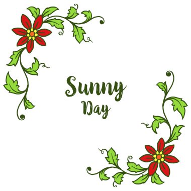 Vektör illüstrasyon tebrik kartı güneşli gün güzel çiçek çerçeve ile