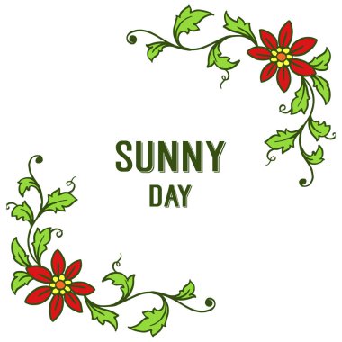 Vektör illüstrasyon çiçek çerçeve çizim ile güneşli bir gün yazma