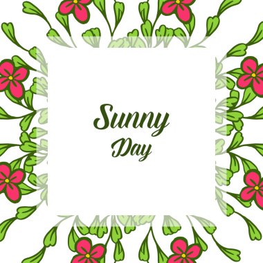 Vektör illüstrasyon tasarım çiçek çerçeve ile güneşli gün yazma